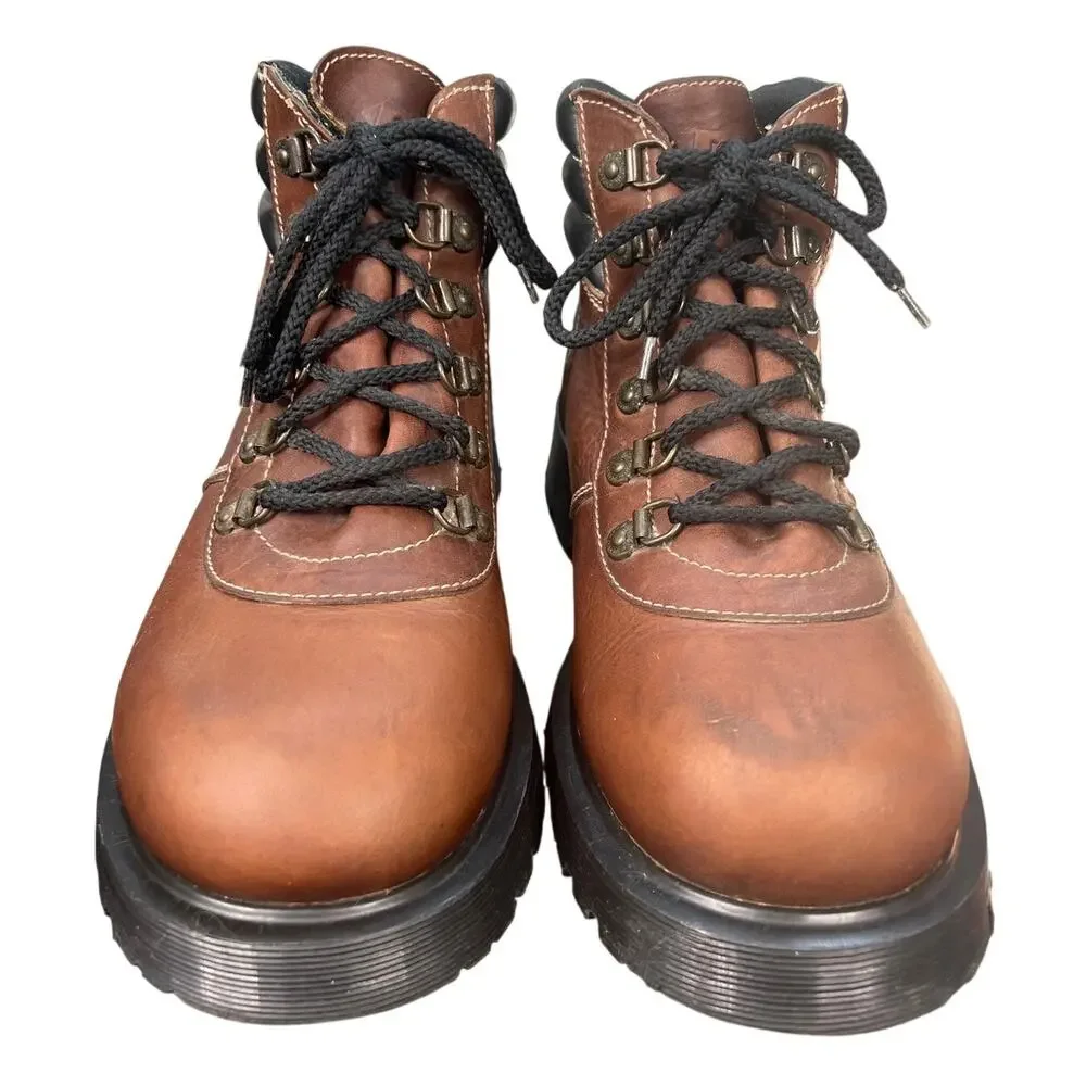 Vintage Dr. Martens Made In England Brown Chunky Hiker Boots UK 9 US M 10 W 11